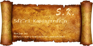 Sári Kapisztrán névjegykártya